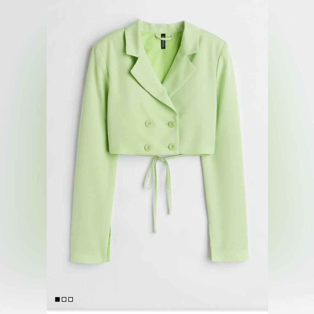 H&M Green Cropped Blazer
